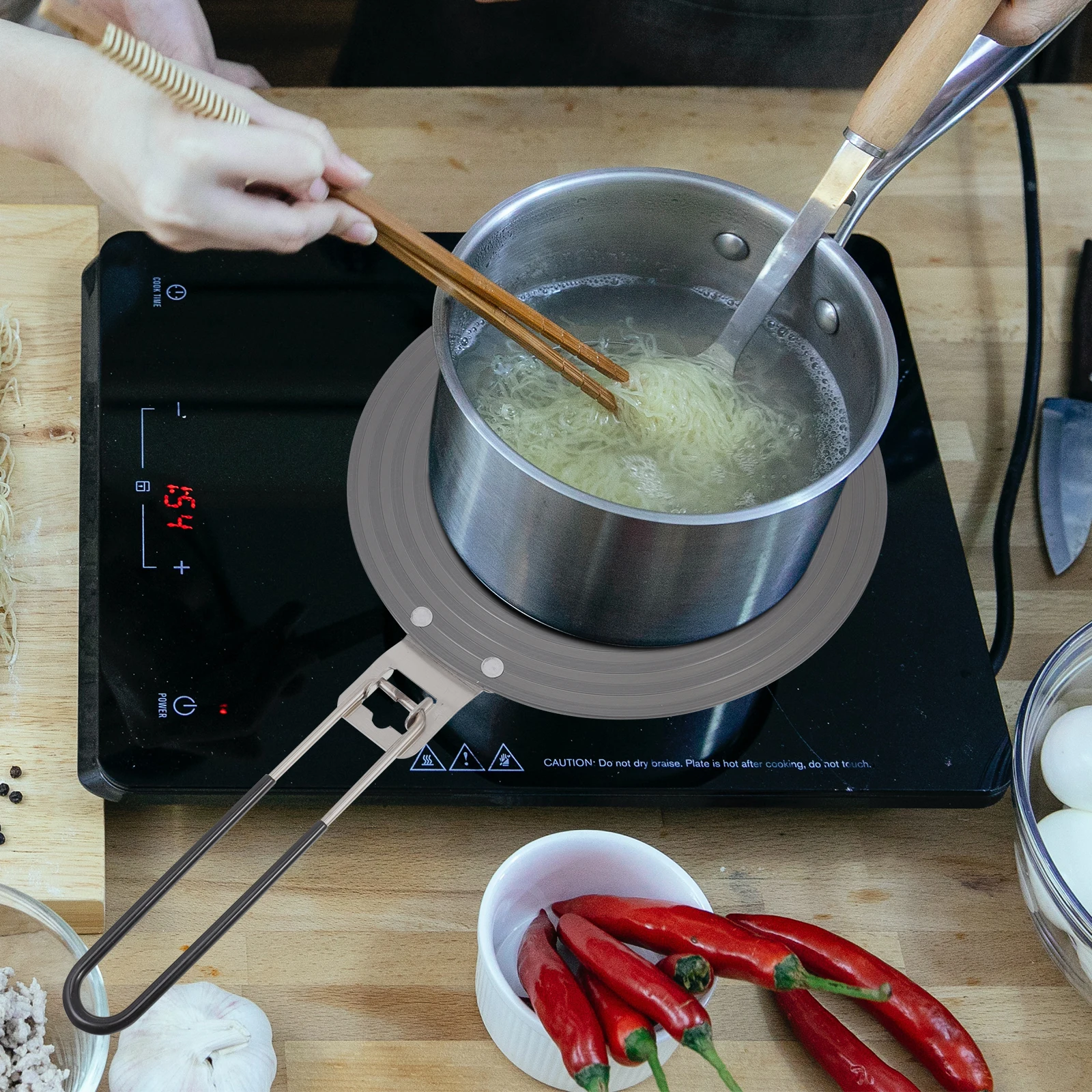 

1Pcs Fast Defrosting Tray Thermal Guide Plate Aluminum Heat Conduction Plate Handle Design Kitchen Heat Diffuser Gas