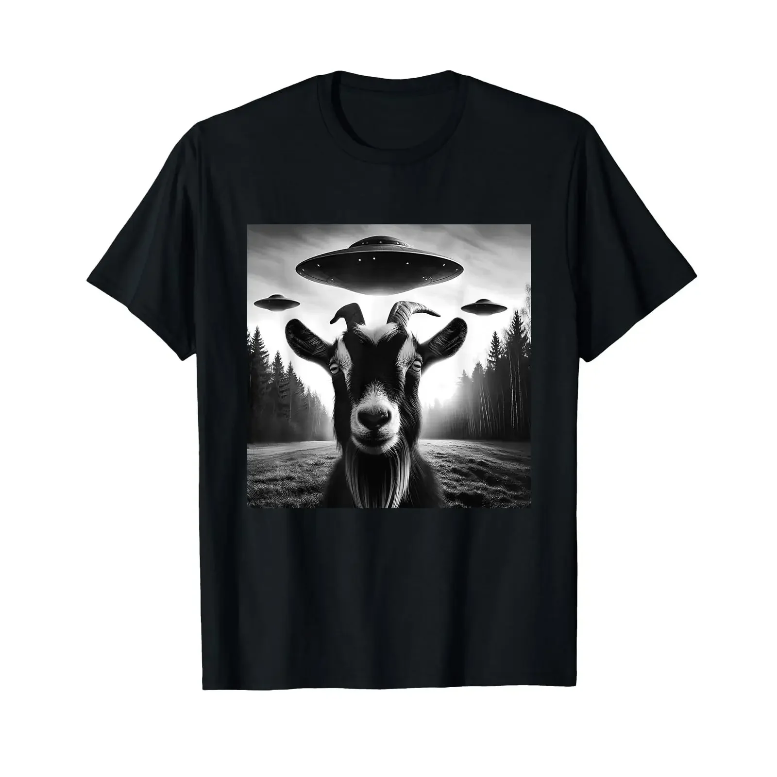 Ziegenbuck Billy macht lustige Selfie Farm UFOs seltsame Aliens T Shirt vintage Washed Unisex fashion Soft Comfortable homme