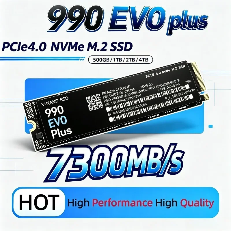 990 EVO Plus M.2 2280 NVMe SSD PCIe 4.0 7300MB/s TLC 3D NAND 500GB-4TB Internal Gaming Drive for PS5 PC Laptop Desktop