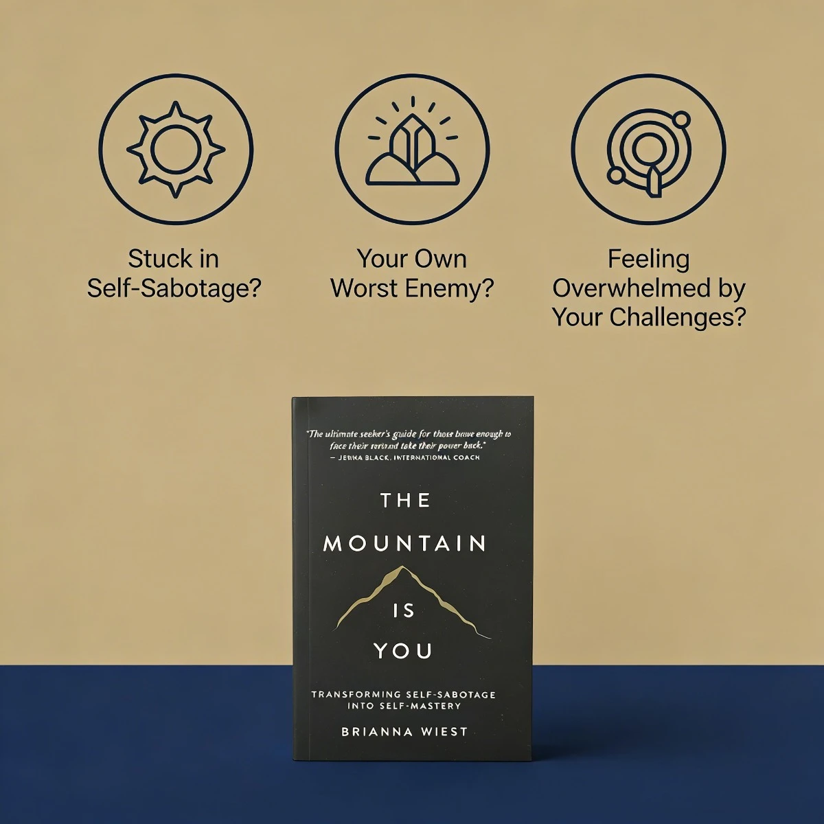 The Mountain Is You Book By Brianna Wiest | Self-Help Book for Self-Mastery | Transform Self-Sabotage & Personal Growth