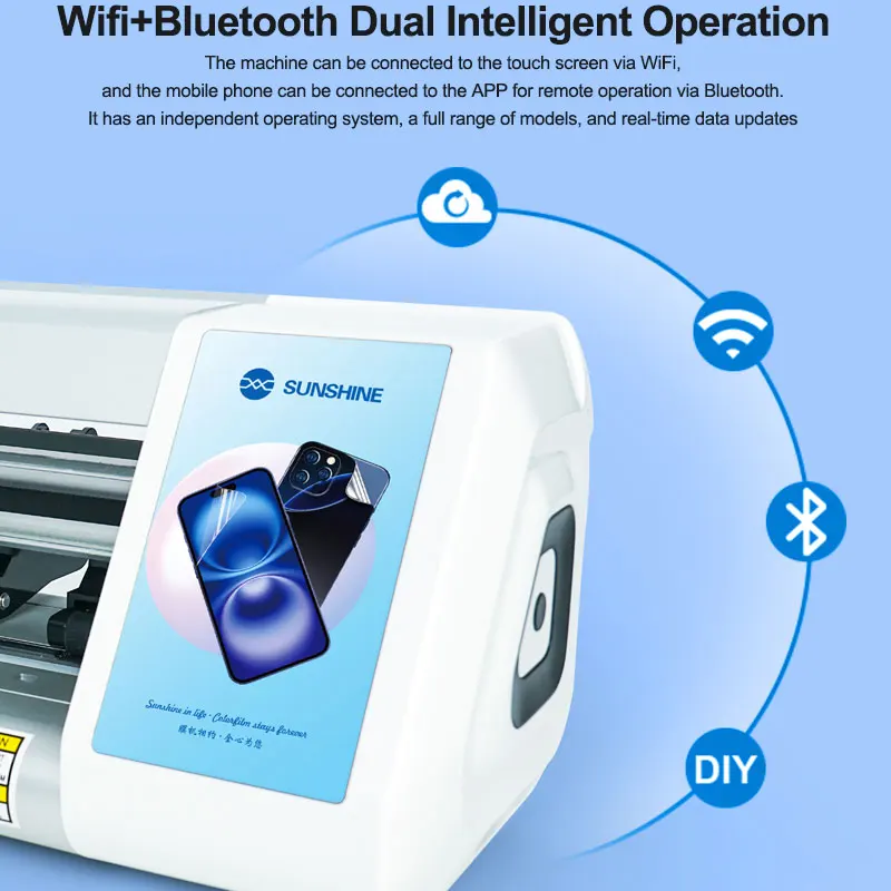 SUNSHINE Y25 Ultra Unlimited Times Macchina da taglio per pellicole Smart Cloud WiFi + Bluetooth, oltre 80 lingue Supporta inferiori a 12,9 pollici