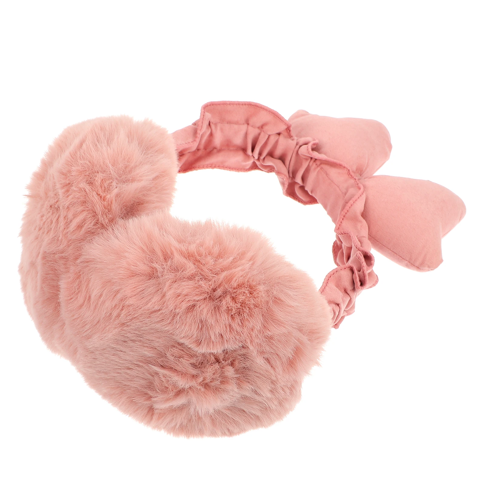 1 قطعة القوس فروي شتاء دافئ حماية الصقيع مقاومة في الهواء الطلق يمكن ارتداؤها الدافئة سدادات حماية الأذن غطاء للأذن للنساء