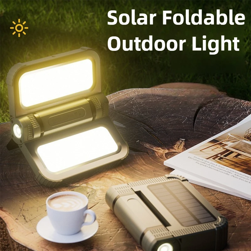 

2400LM Solar Charging Portable Magnetic Work Light High Power Foldable Camping Lantern Outdoor Waterproof Dimming Emergency Lamp