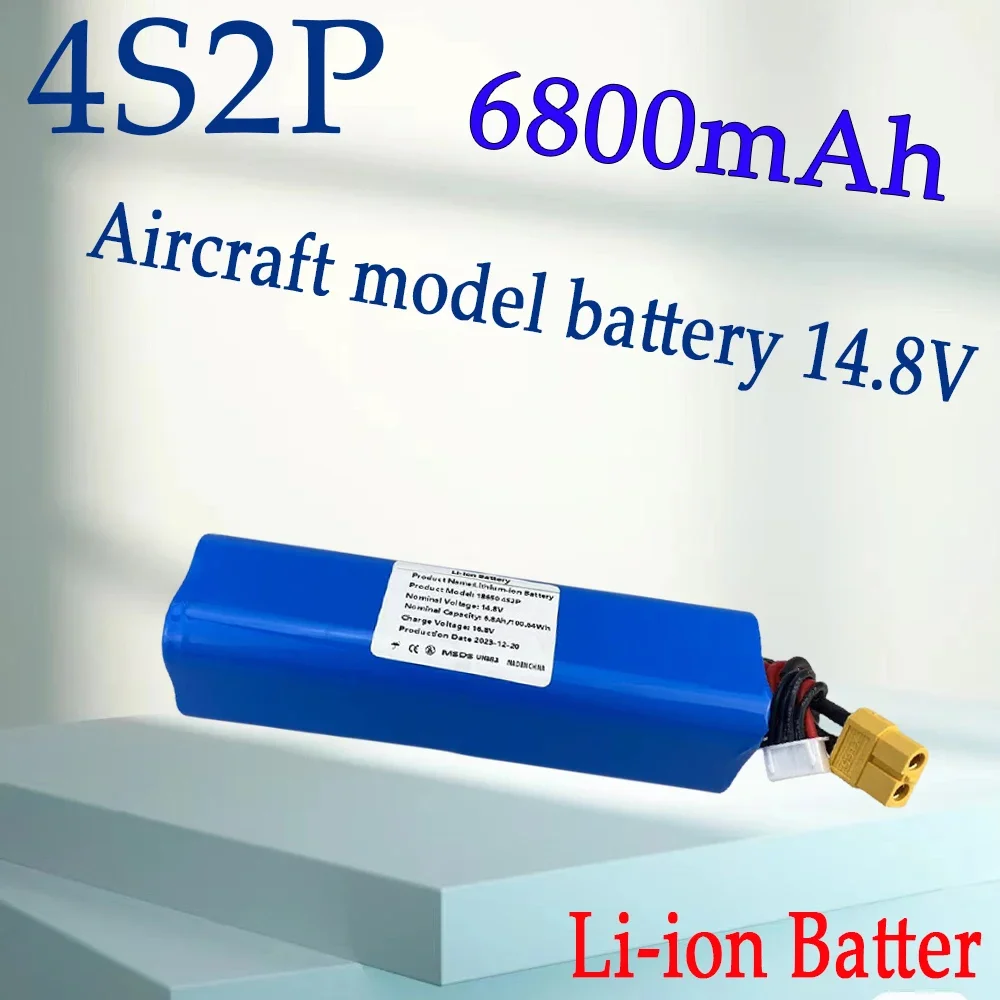 

4S2P 14.8V 6800mAh Li-ion Rechargeable Battery XH2.54-5P XT60 Plug for Various RC Airplane Drone Quadrotor