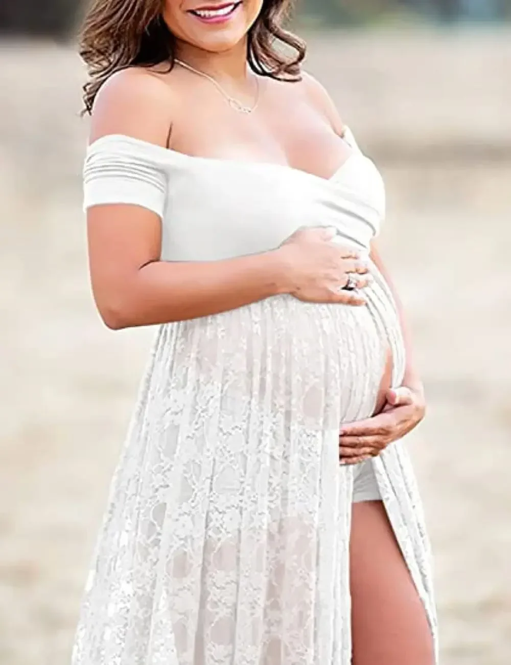 

Lace Maternity Photoshoot Dresses Sexy Long Pregnancy Photography Session Dress New Baby Shower Shooting Gown For Pregnant Women