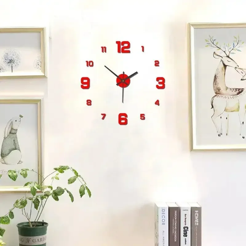 Glowing Wall Clock Creatives Decoration Bedroom DIY Stickers Living Room Watches Quartz Needle Removable Digital Clocks Home