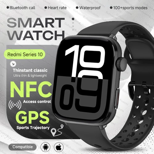Imagen 1 del producto Reloj inteligente Xiaomi Serie 10, pantalla AMOLED para mujer, NFC, GPS, seguimiento, Bluetooth, llamada, ritmo cardíaco, resistente al agua, reloj deportivo de moda para hombre