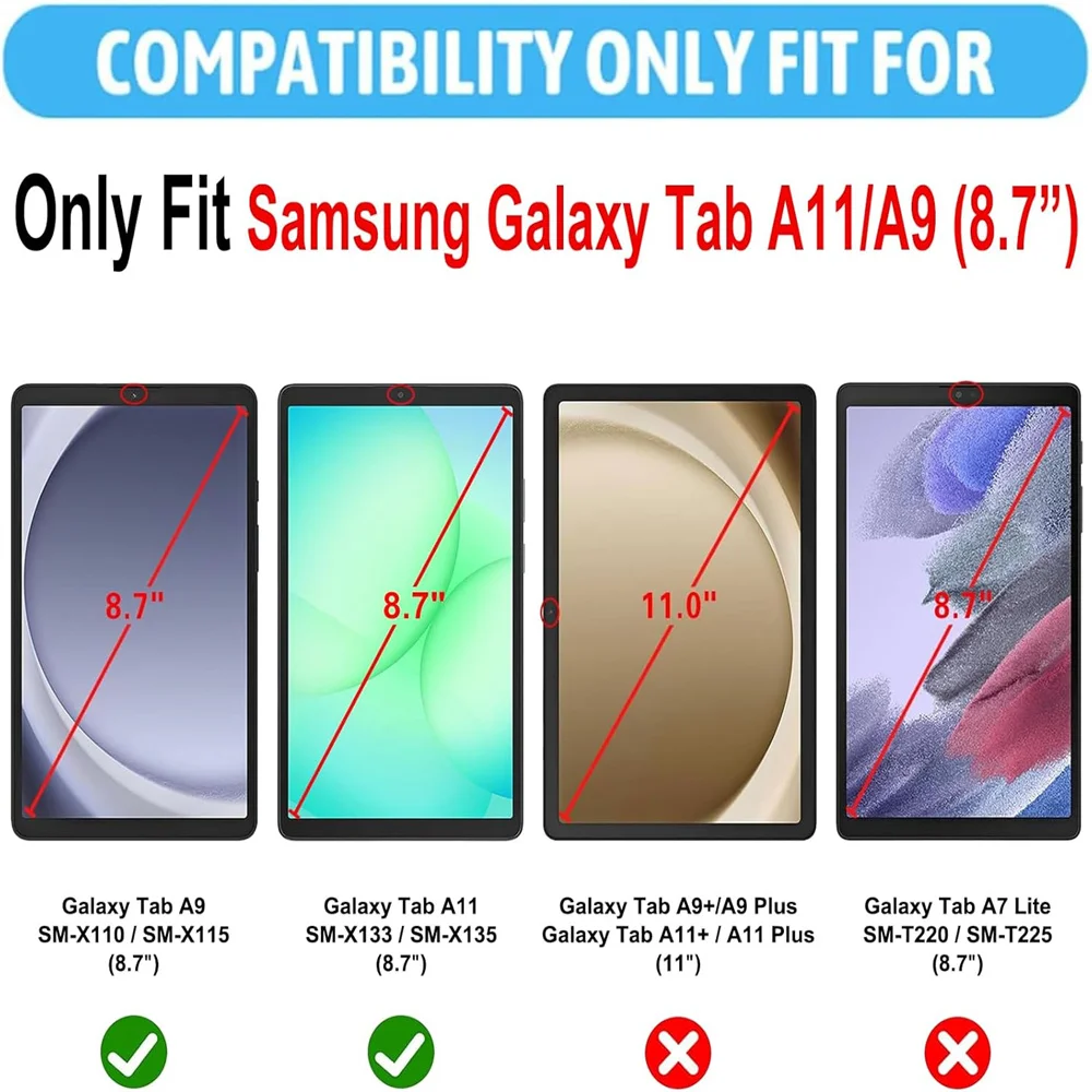 1 Pcs Tablet Tempered Glass Screen Protector For Samsung Galaxy Tab A11 2025 A9 8.7 Inch SM-X133 X135 X110 X115 Protective Film