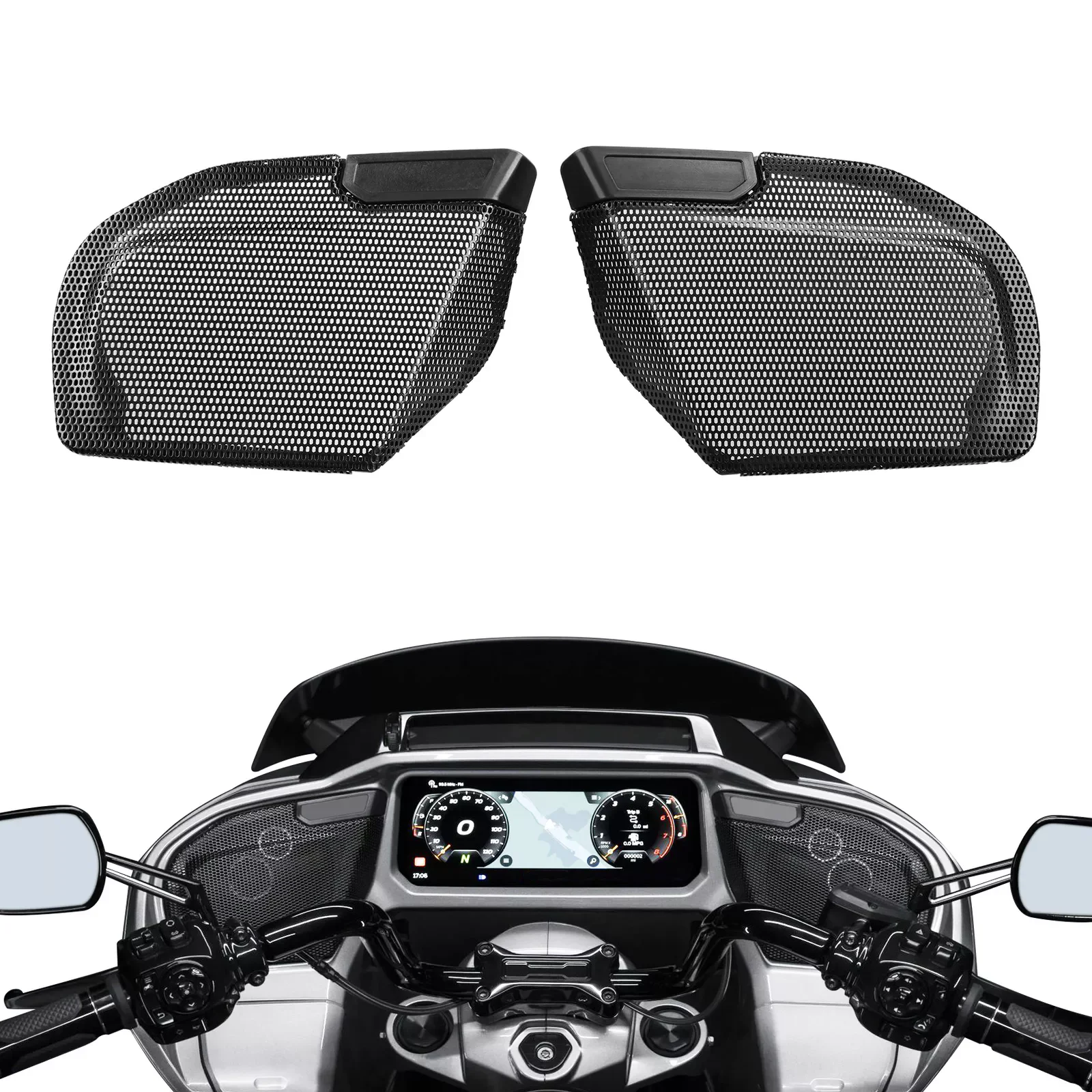 Motorcycle Front Fairing Speaker Grille Mesh Covers For Harley CVO Road Glide 2023-2024 Road Glide FLTRX 2024