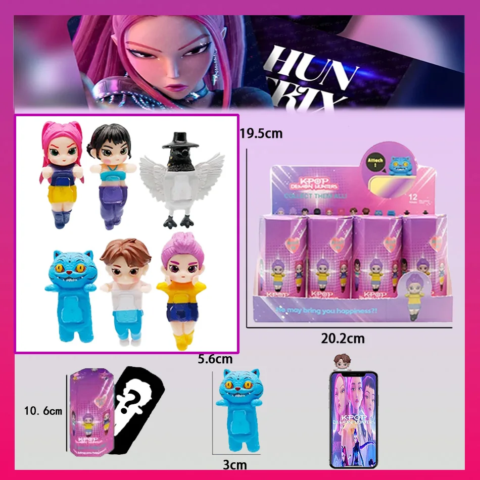 Anime Kpop Demon Hunt Tiger Figure Blind Box Series Desk Decoration Toy Statues Ornament for Halloween Christmas Kids Gifts