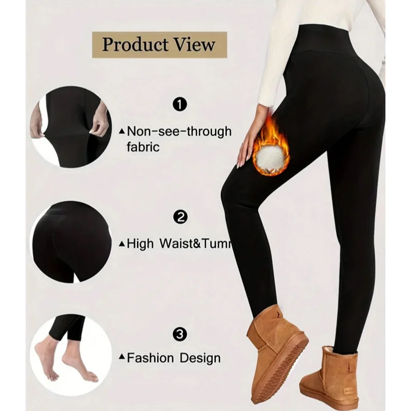 

Женские зимние теплые леггинсы, толстые брюки, теплые флисовые брюки, модные повседневные леггинсы однотонного цвета