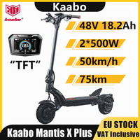 Pre-sell  Kaabo Mantis X Plus Electric Kickscooter 500W*2 Motor 50KM/H Speed 70Km Range Adjustable Spring Oil Damping E-Scooter