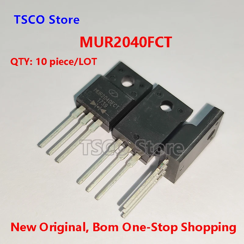 (10piece/lot )  MUR2040FCT  New Original  TO-220F  DIODE ARRAY GP 400V 20A I