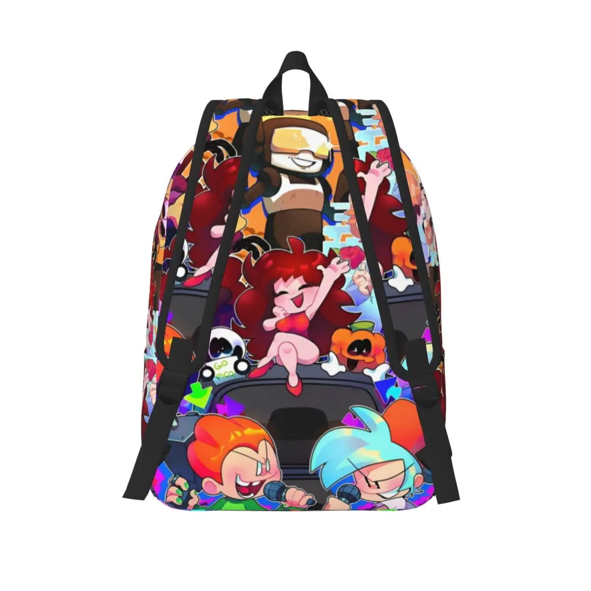 Friday Night Funkin Mochila para Meninos e Meninas, Kids School Bookbag, FNF Jogos Gamer Canvas Daypack, Kindergarten Primary Bag, Gamer