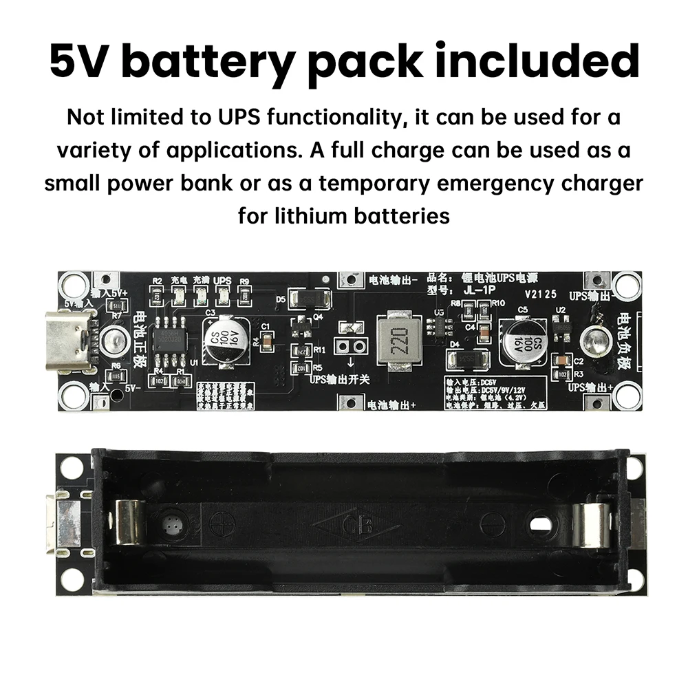 5V 9V 12V 18650 Batteria al litio Step Up Boost Modulo UPS Gruppo di continuità Modulo Carica Scarica Tipo-C