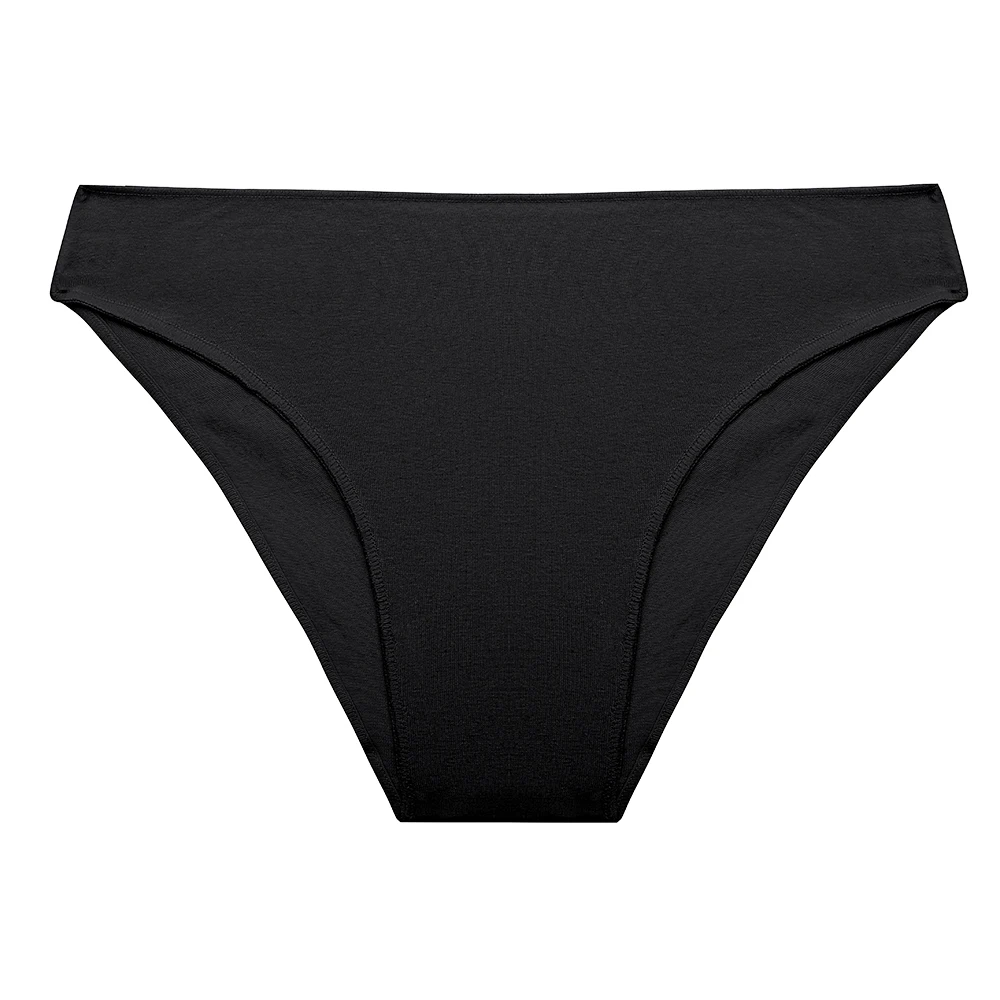 FINETOO 3PCS Women's Cotton Underwear Panties Sexy Solid Low Waist Briefs Ladies Breathable Underpan