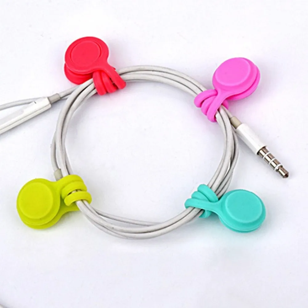 Silicone Magnet Coil Earphone Cable Winder Headset Type Bobbin Winder Hubs Cord Holder Cable Wire Organizer for xiaomi iPhone