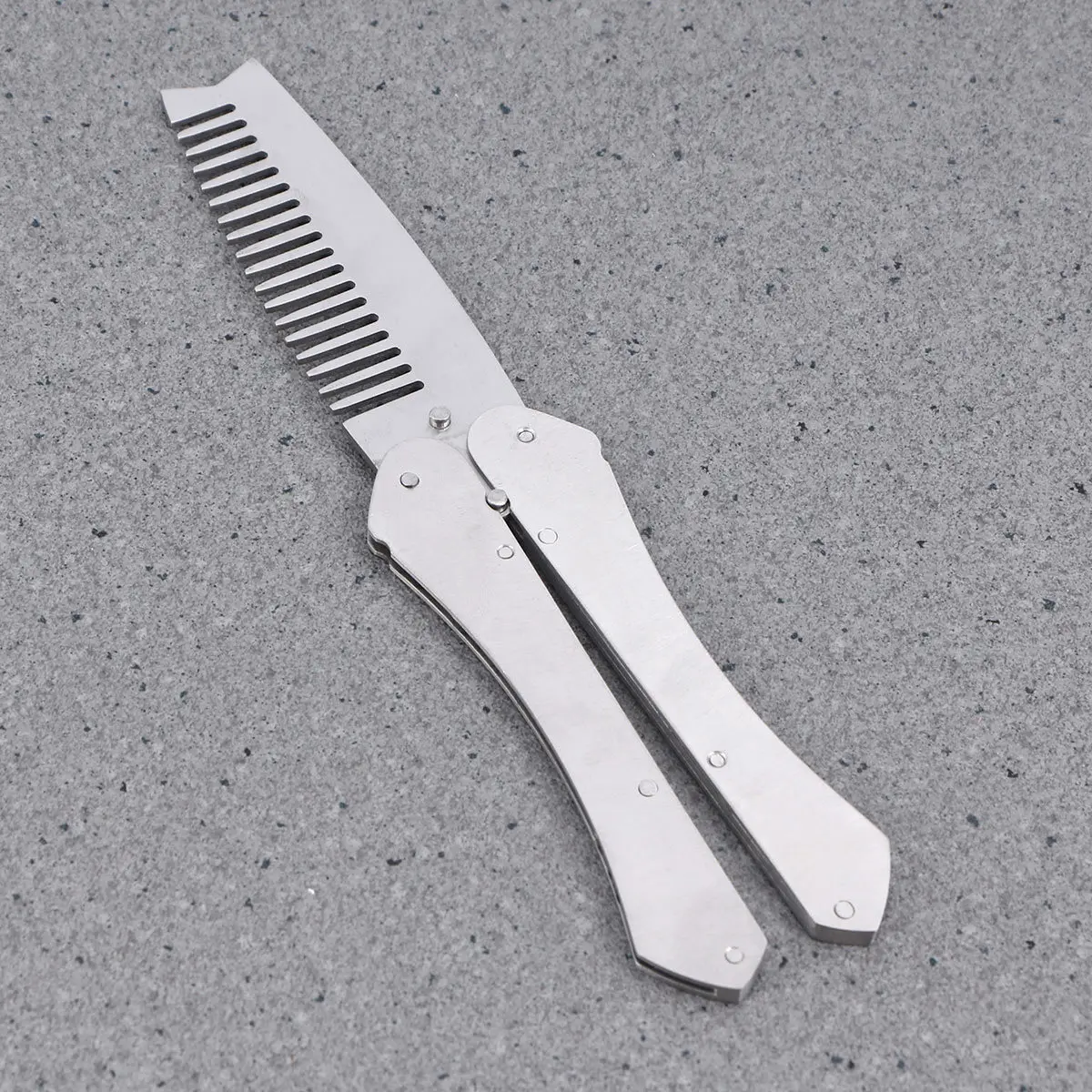 Beard Style Comb Stainless Steel Beard Comb Men Folding Anti Static Smooth Teeth Mustache Barber Home Brush Set