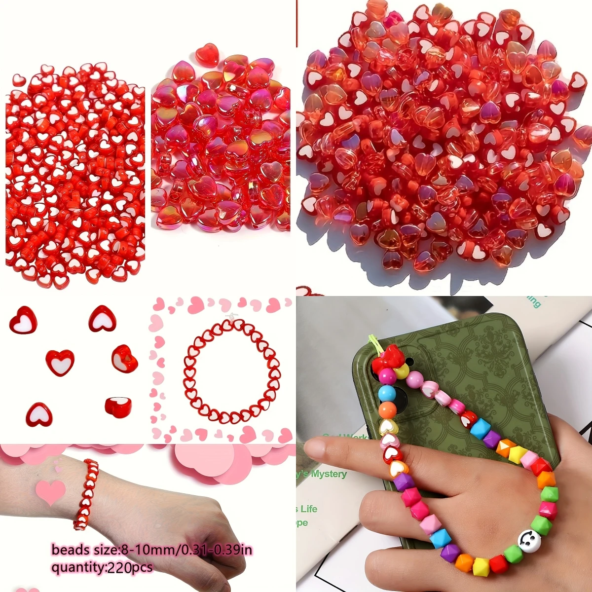 500Pcs 8-10Mm Red A…