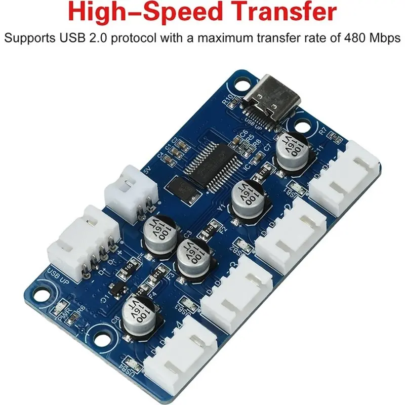 N35R-USB 2.0 Hub Module DC 5V 1-To-4-Port HUB Free Drive USB Splitter Electronic Development Expansion Board XH2.54MM