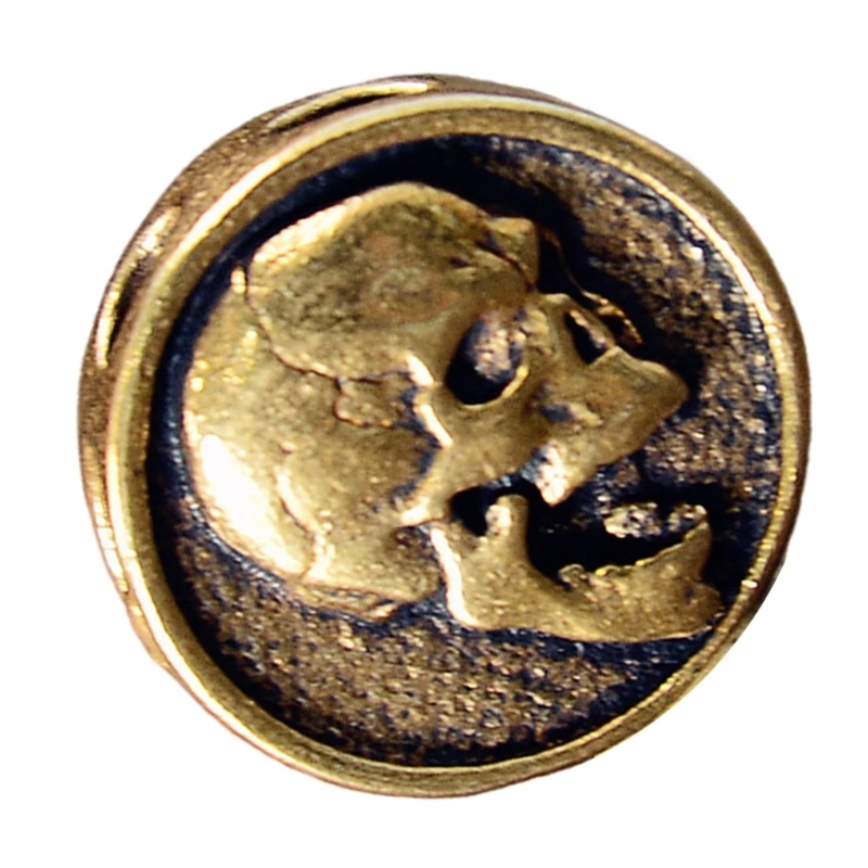  Brass Skull Pendant for Handmade Jewelry Gear Beads Charm DIY Accessories