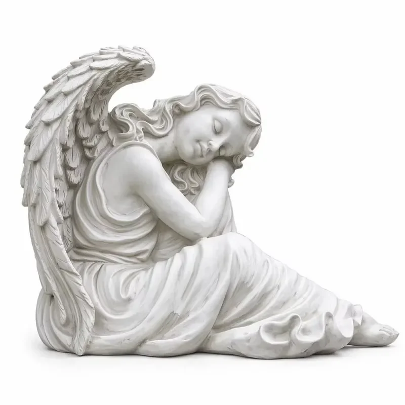 Resin Angel Girl Garden Statue 28.2x22.5x73.5 cm, handmade, waterproof and UV-proof, outdoor garden decoration