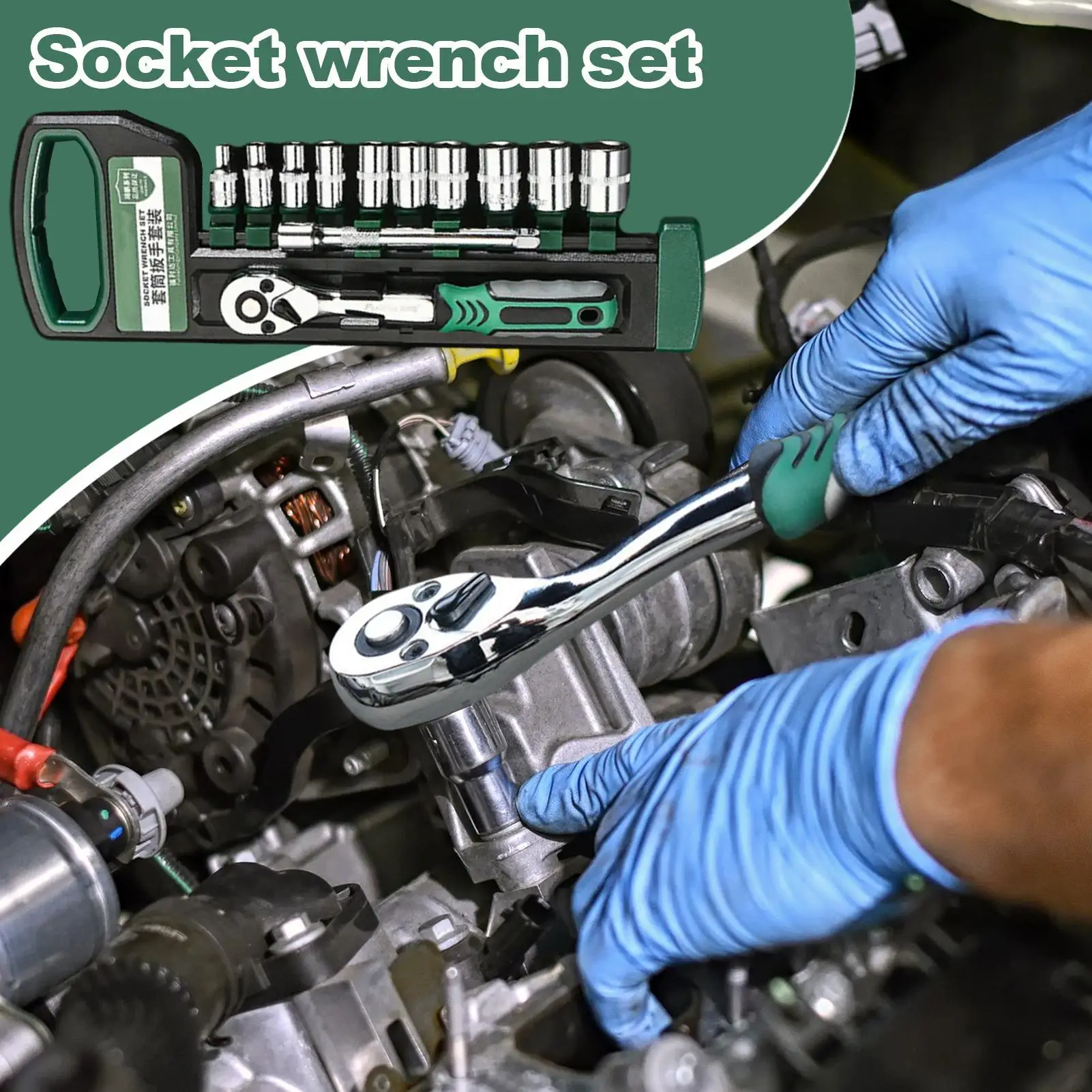 

Набор торцевых ключей с храповым механизмом, 12 шт., набор маленьких торцевых ключей с храповым механизмом, портативная отвертка для прибора, грузовика, мебели, велосипеда