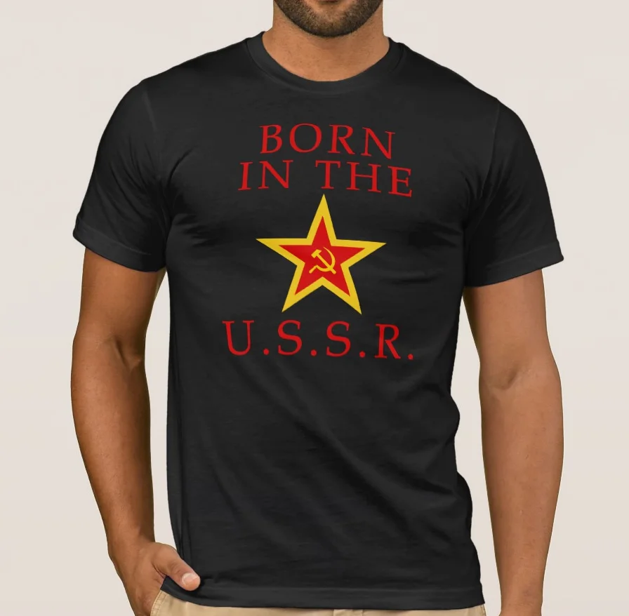 

Born In The USSR Soviet Red Star Inscription T-Shirt 100% Cotton O-Neck Summer Short Sleeve Casual Mens T-shirt Size S-3XL