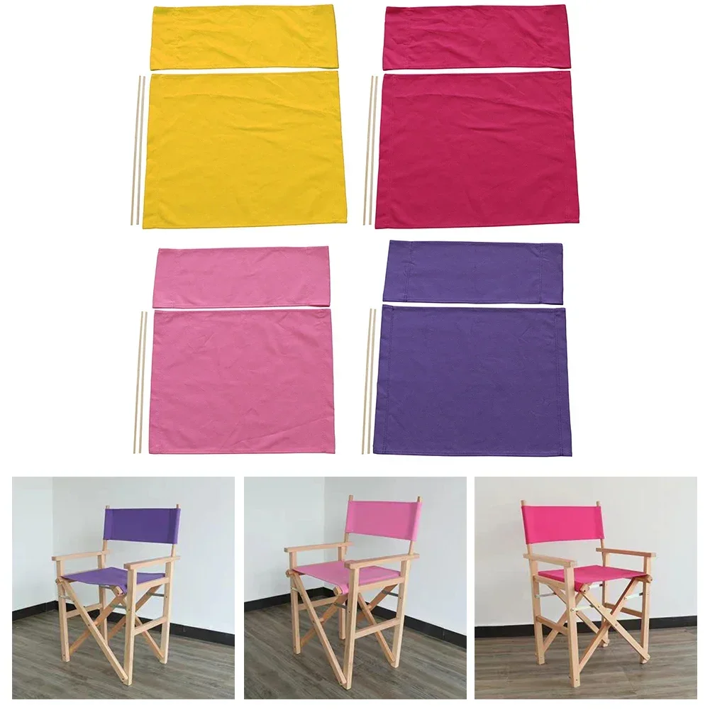 Seat Backrest Replacement Chair Cover Kit With 2Pcs Wooden Sticks For Household For Director's Chair Fishing Chair Makeup Chair