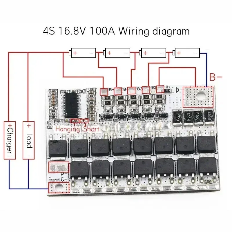 3S 4s 5s 3.2V 3.7V BMS 12v 21v 100a Li-ion LMO ternary lithium battery protection circuit board Li-Polymer balance charging