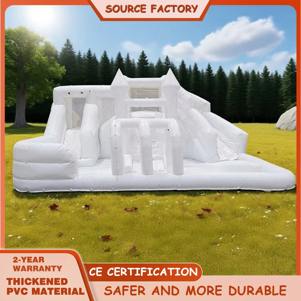 

double slide inflatable water splash pad for summer Kids PVC Outdoor Jumping Bouncy Castle Bouncer For Birthday Wedding Party