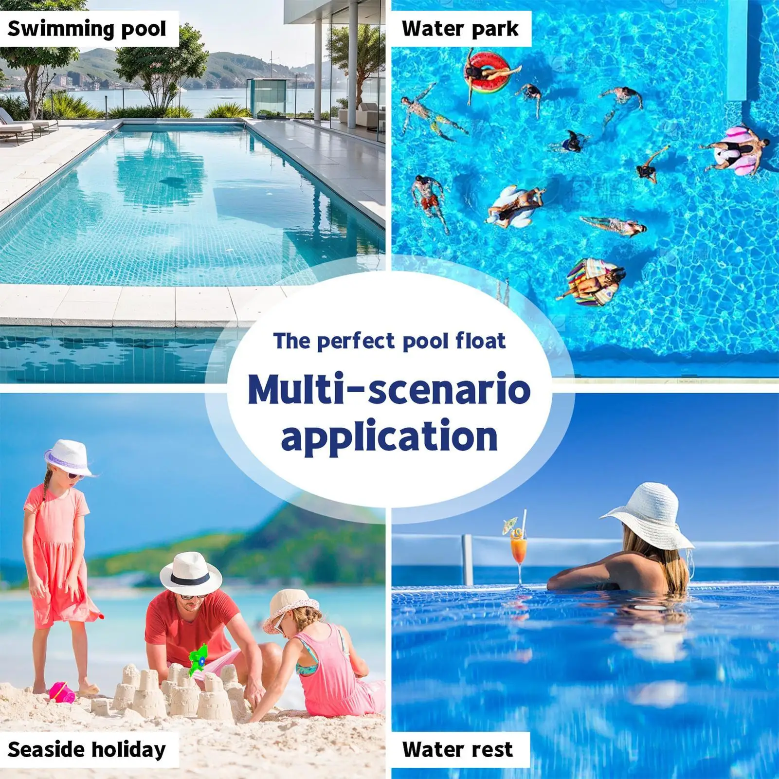 Inflatable Pool Float Raft Multifunctional Lounge Chair for Water Sports Vacation Backyard Pink Swimming Pool Flotation Device