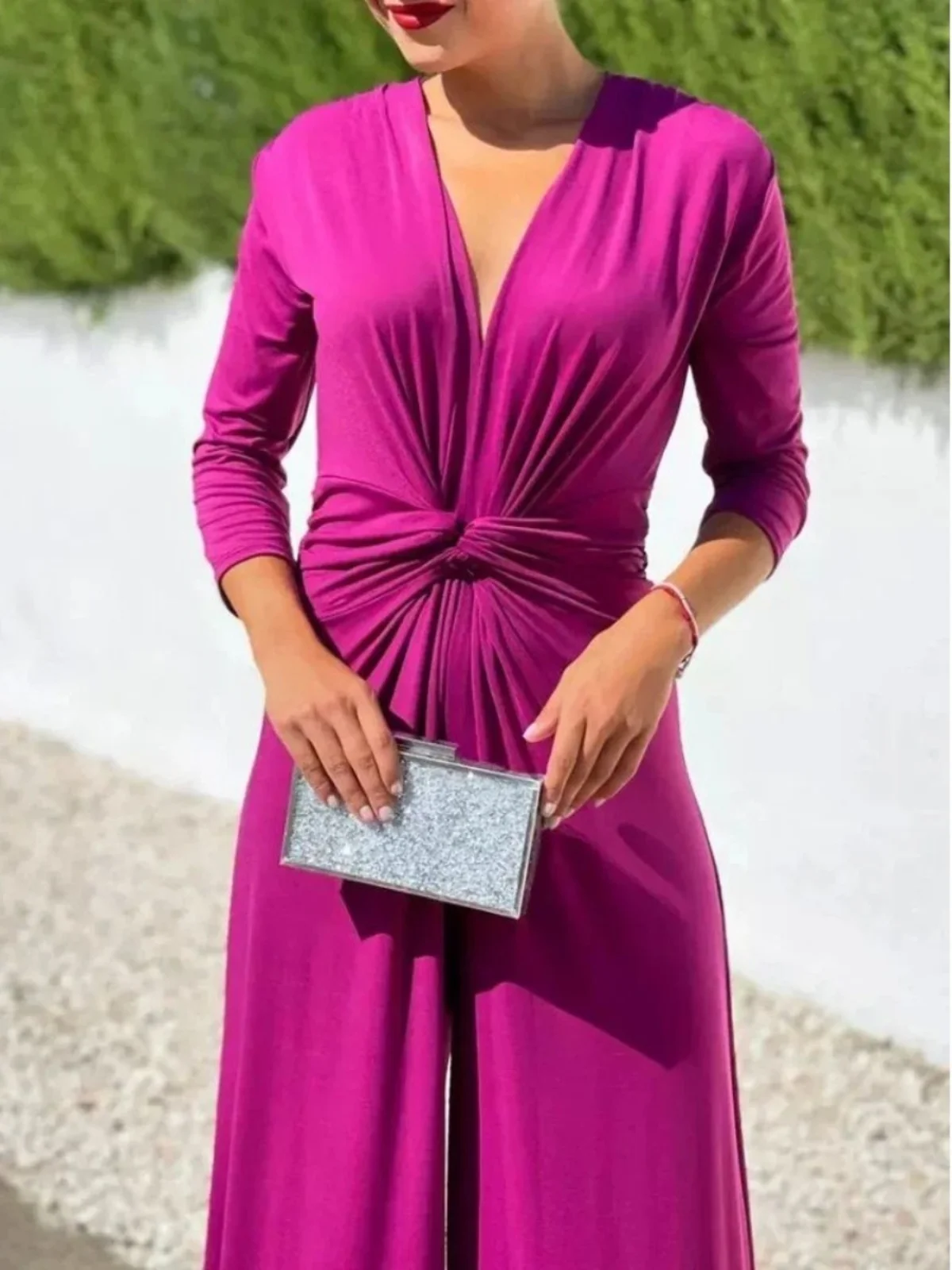 Casual cor torcida perna larga macacão rua sle solto ajuste calças compridas l cintura tubo reto