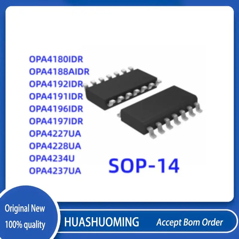 10Pcs/LOT OPA4180IDR OPA4188AIDR OPA4192IDR OPA4191IDR OPA4196IDR OPA4197IDR OPA4227UA OPA4228UA OPA4234U OPA4237UA SOP-14