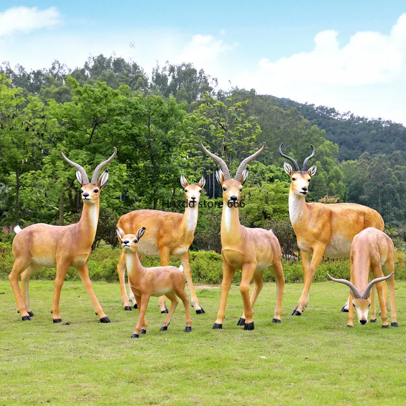 Animal Tibetan antelope ornament Garden landscape sculpture Park community lawn pasture decoration