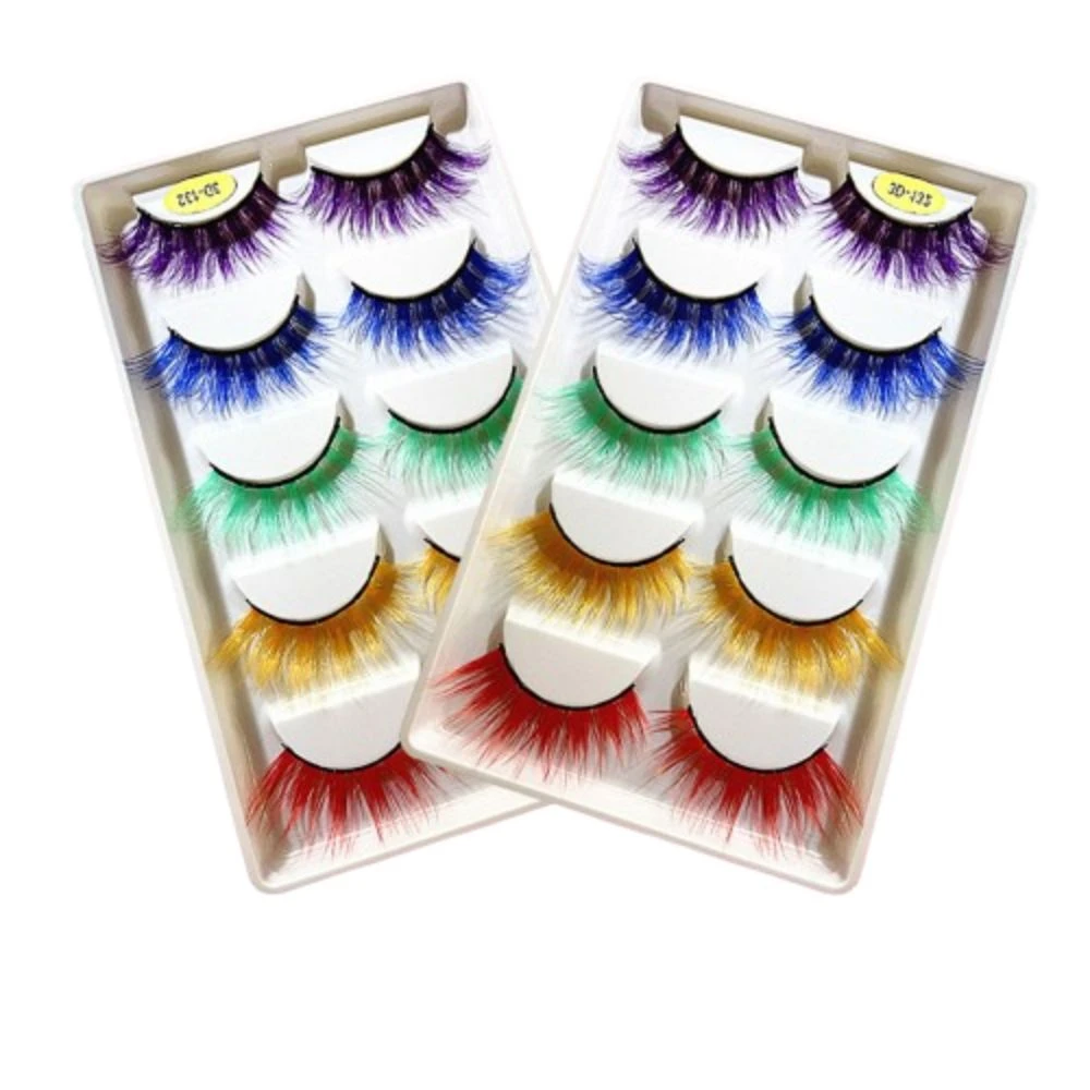 2 Box Natural Simulation Eye Eyelashes Thick Fluffy Lashes Beautiful Colored False Eyelashes Lashes Extension Reusable