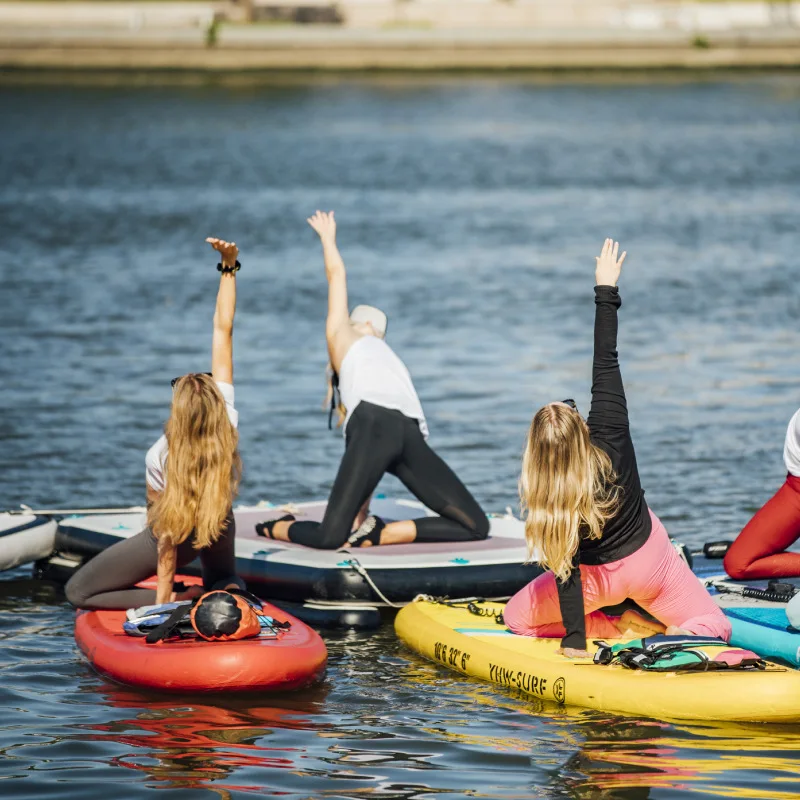 Inflatable Stand Up Surf Paddle Board Kayak Long Paddle Wake Surf Life Saving Fin Balancing Wind Adult High Performance