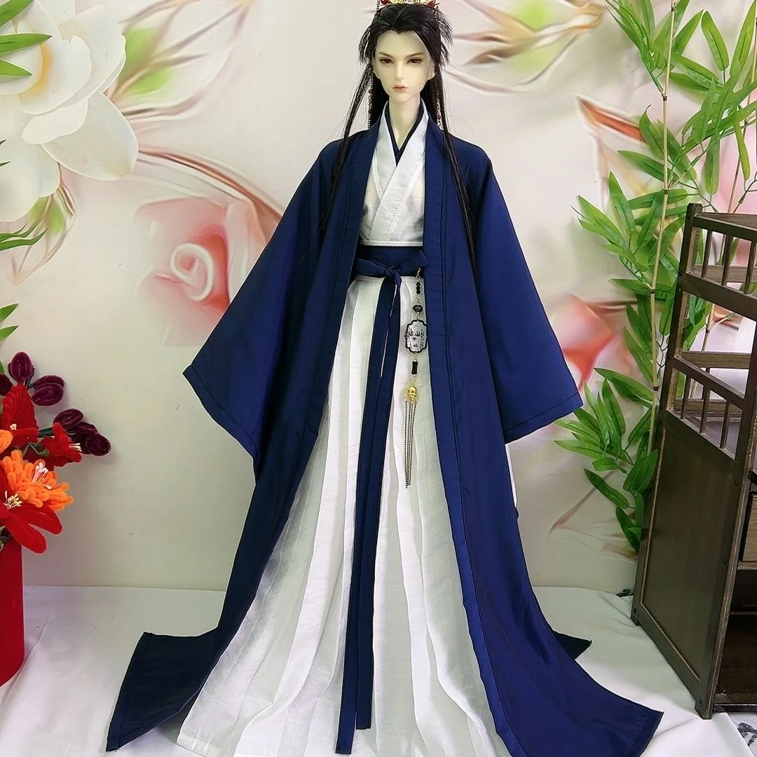 

TD68cm doll clothes deep blue uncle 70cm 73cm doll ancient dress free shipping