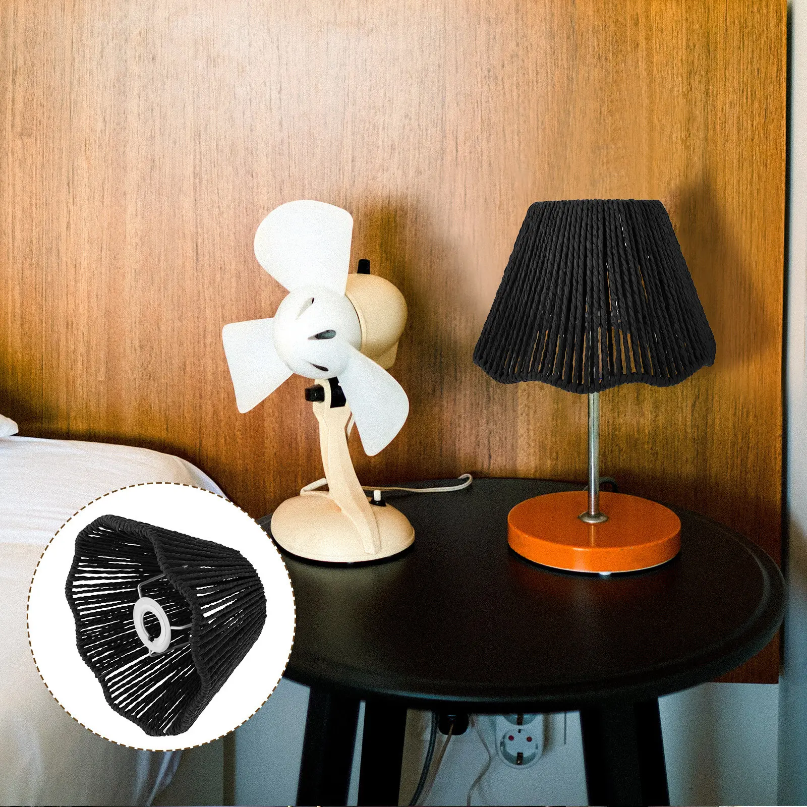 

Плетеный абажур из бумажной веревки для ламп E27 E14, в деревенском ретро-стиле, декоративный, для потолочных, настенных, подвесных светильников и люстр, чехол для лампы, освещение