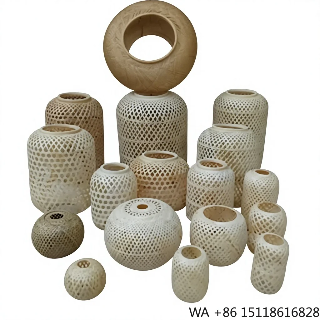 Wholesale Chinese-Style Woven Lanterns Triangular Hole Spring Festival Decorative Lighting Country Cottage Style Direct Factory