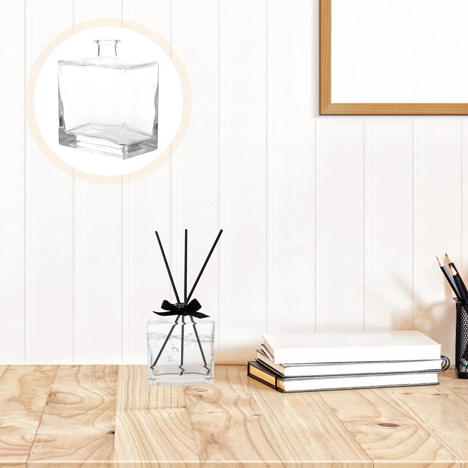 

Стеклянный флакон-диффузор для ароматерапии с широким горлышком, многоразовый, прозрачный, для эфирных масел и парфюмерии