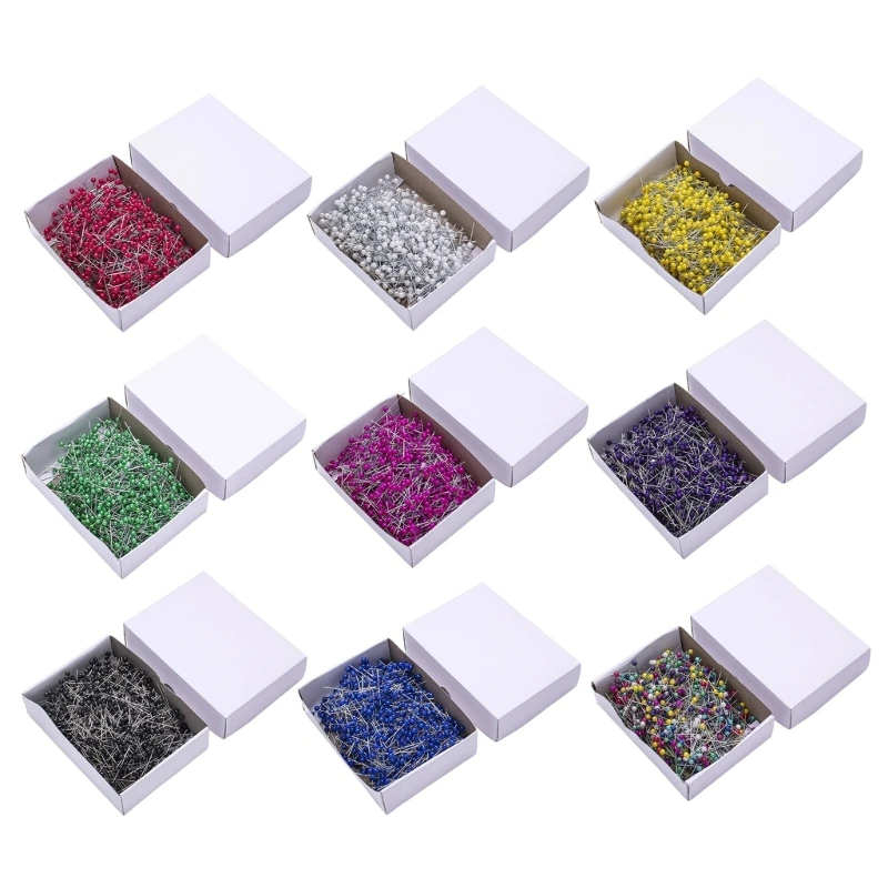K9FC 800Pcs Sewing Positioning Pins Color Coded Dressmaking Pins Pearls Head Quilting Pin for Sewing Craft Pattern Making