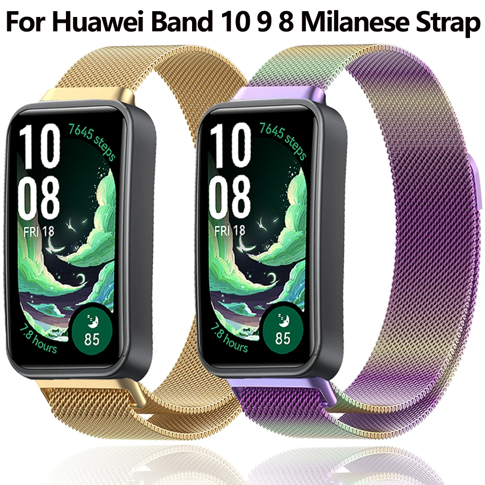 

Milanese Metal Strap for Huawei Band 8 9 10 Bracelet Loop Band for Huawei Band 10 Magnetic Breathable Wristband Belt Accessories