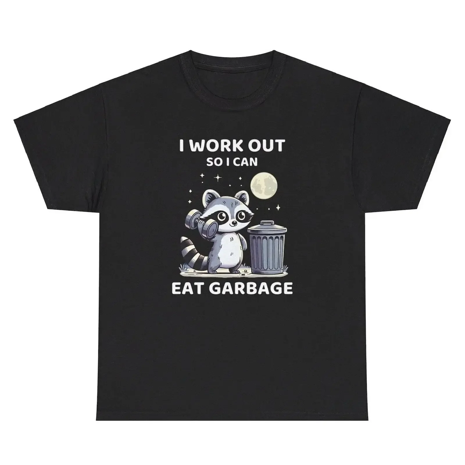 I Work Out So Can Eat Garbage T Shirt Funny Food Lover Gym Pump Cover vintage Washed Unisex graphic Casual Stretched