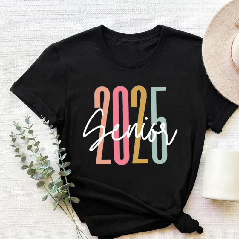 Senior 2025 Shirts Retro Class of 2025 Senior Vintage Clothes Graduation 2025 Senior Tshirt Gothic Tops Aesthetic L