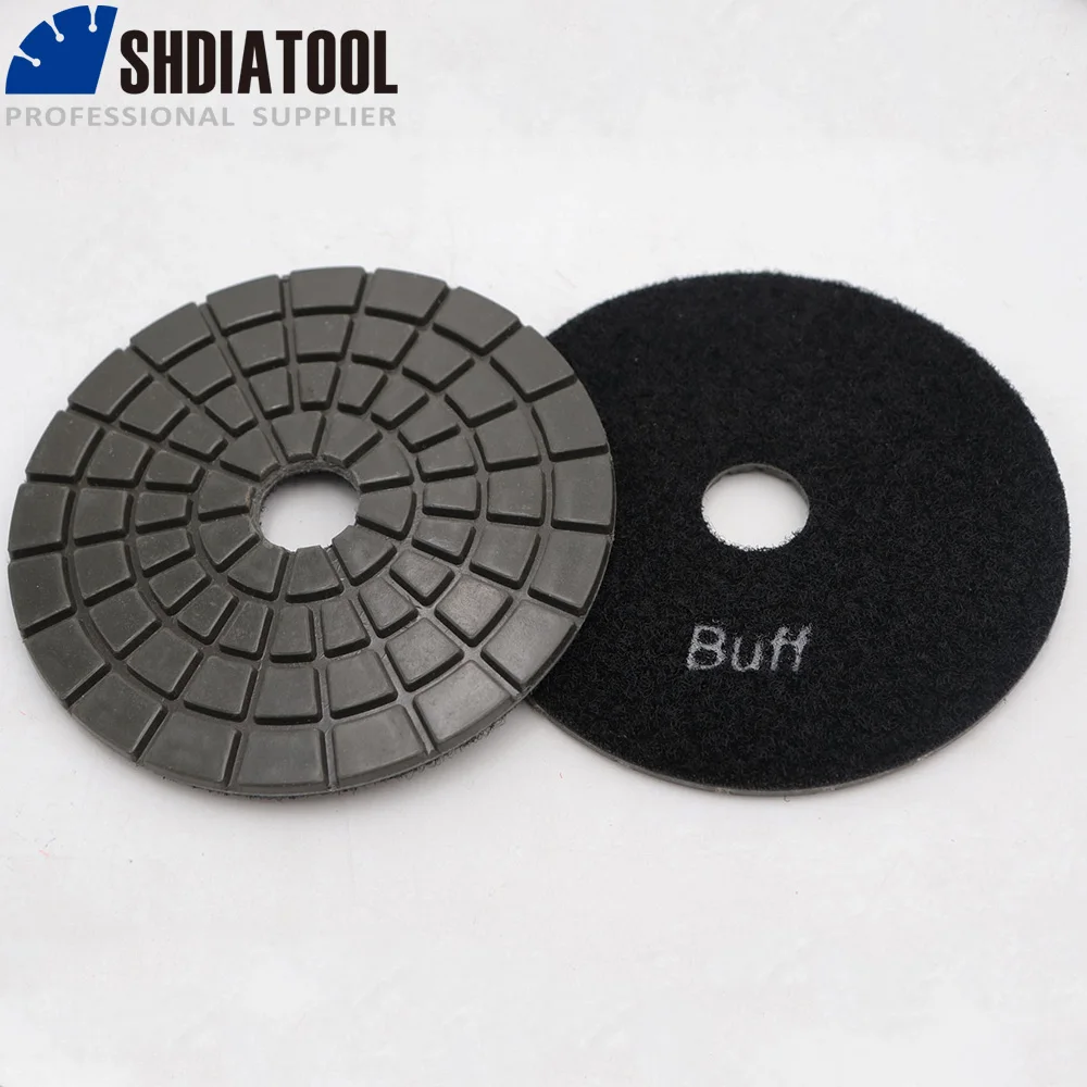 SHDIATOOL 5pcs Diamond Polishing Pads Grain Black Buff Sanding Disc for Granite Marble Ceramic Grinding Terrazzo Disc