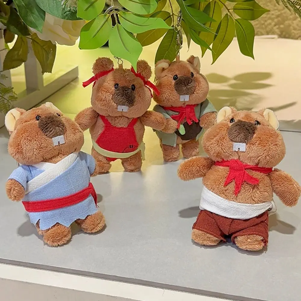 

Cartoon Design Groundhog Plush Keychain Lovely Soft Texture Groundhog Backpack Doll Stuffed Doll Kawaii Plush Bag Pendant