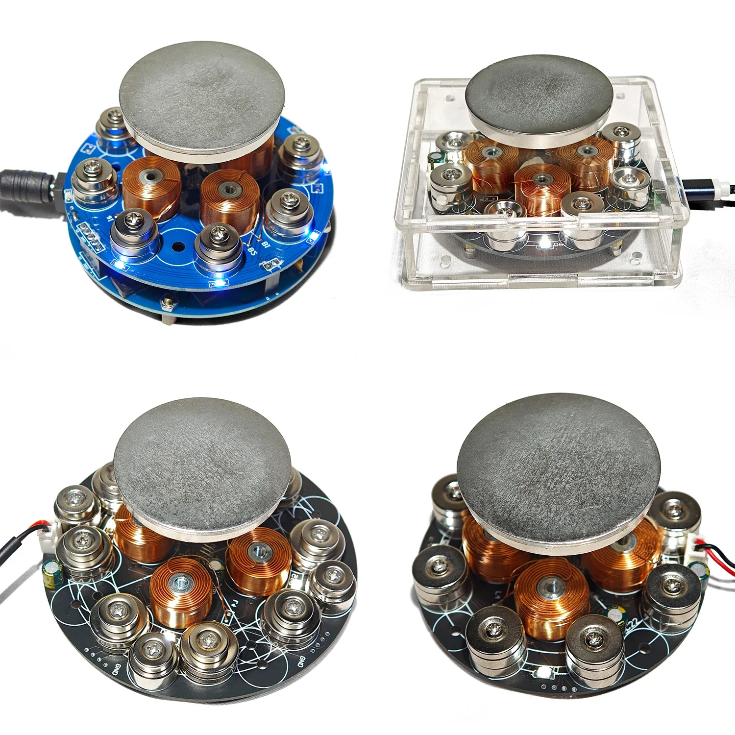 NF Push Down Magnetic Levitation Finished Product Multiple Styles LED Light Physics Electromagnetic Experiment  Fun Tech Toy Gif
