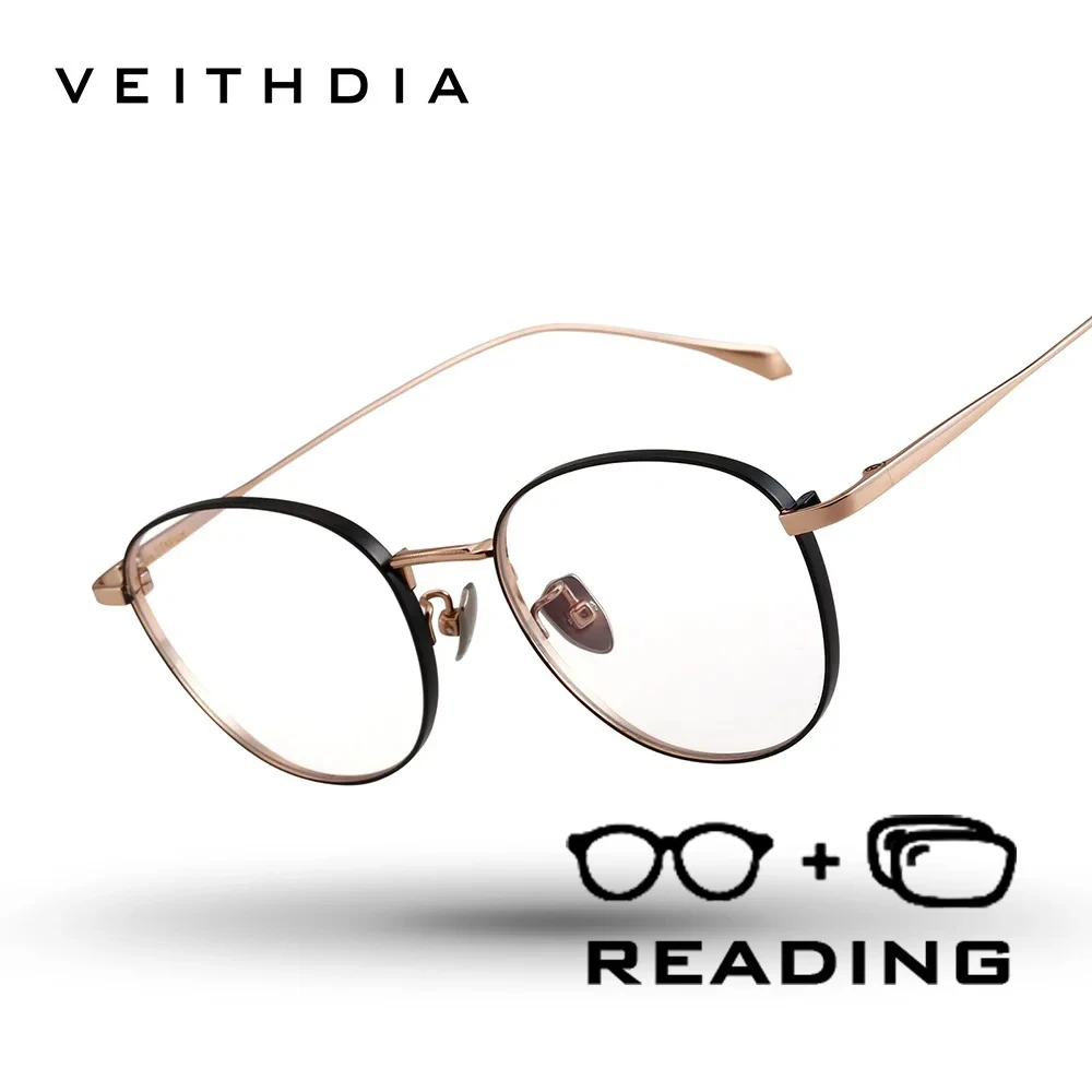 

VEITHDIA Brand New Reading Glasses Blue Light Blocking Titanium Frame Optical Polycarbonate Lens+1.00 +1.50 +2.00 +2.50 R09918