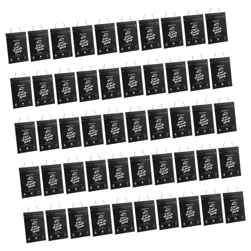 31BC 50Pcs Car Garbage Bag for Headrest Disposable Cleanup Bags with Wide Opening for Camping, Daily Driving and Car Travel